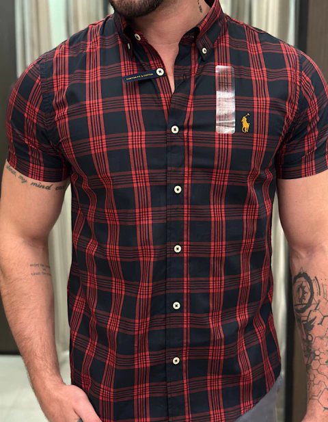 MANGA CURTA XADREZ VERSALHES