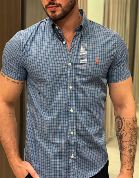 CAMISA MANGA CURTA XADREZ ITALIANO