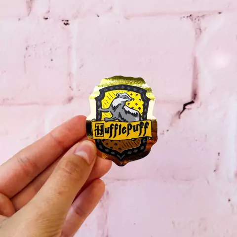 Vinilo escudo Hufflepuff cromo oro