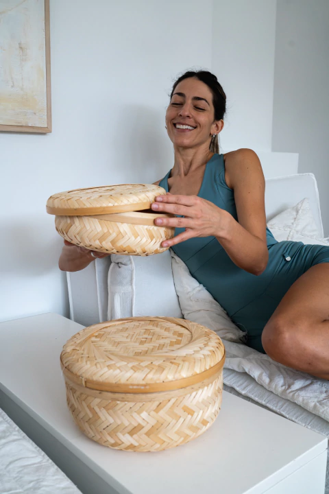 CANASTOS CON TAPA BAMBOO