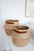 NATURAL FIBER BASKET WITH ECO-LEATHER HANDLE