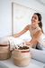 NATURAL FIBER BASKET WITH ECO-LEATHER HANDLE - online store
