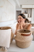 NATURAL FIBER BASKET WITH ECO-LEATHER HANDLE on internet