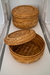 SET OF 2 DARK BAMBOO BASKETS WITH LID