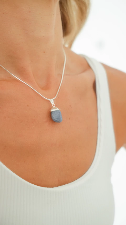 DIJE CUARZO AZUL ROLADO - comprar online