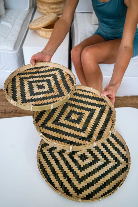 BANDEJA RIGIDA DE BAMBOO CON PANTON COLOR