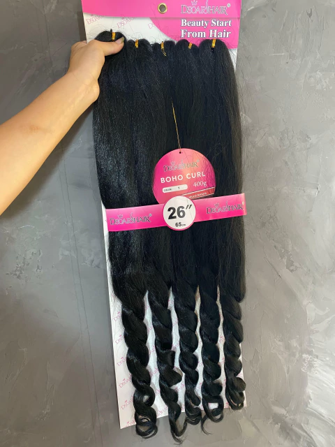 Jumbo Boho Braids Curl - 400g - cor: # 1 Preto - 65cm