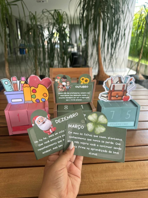 Calendário de Mesa - Mimo para professores