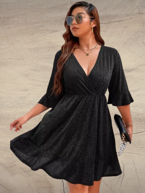 VESTIDO LUREX CON VOLADO - comprar online