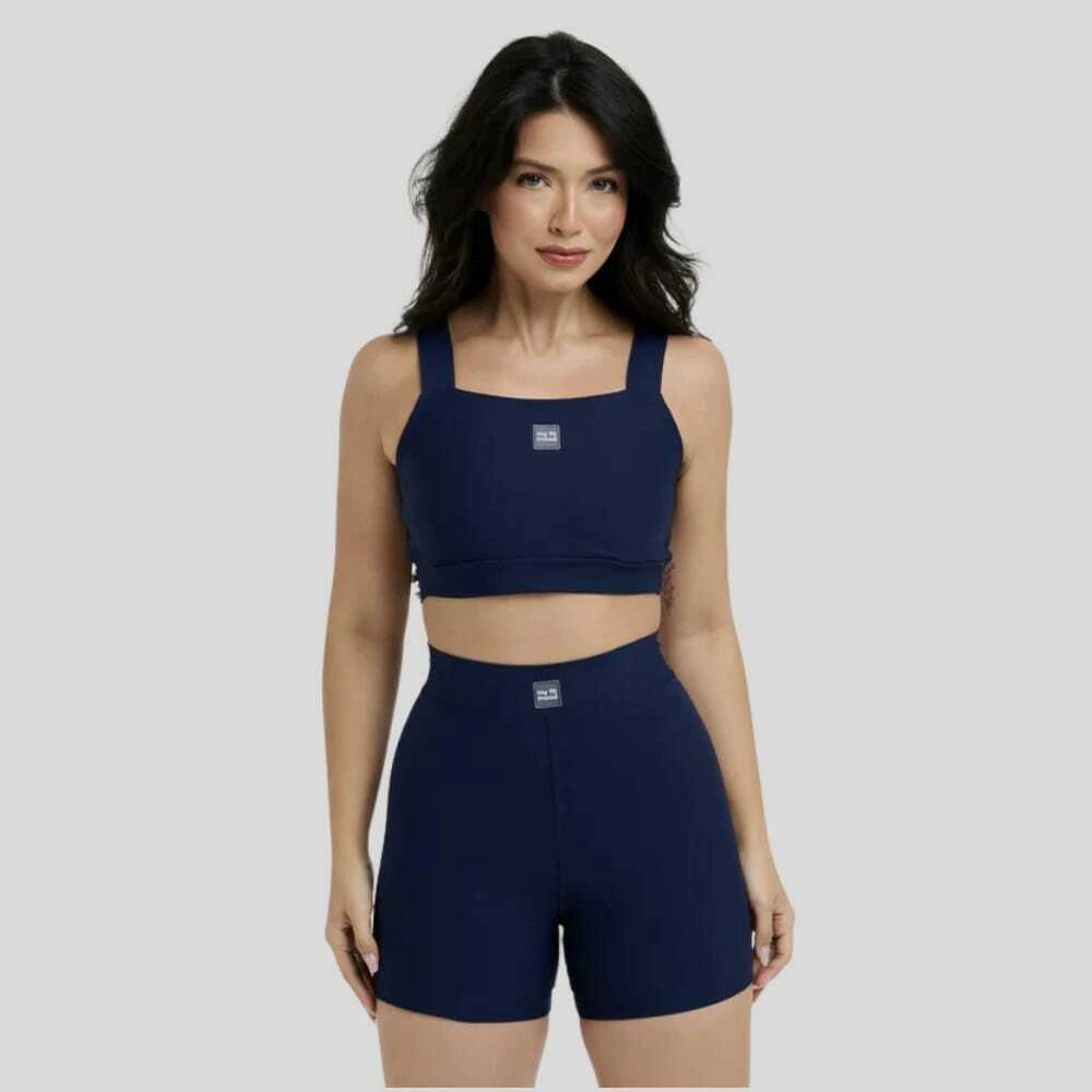 Conjunto Short Curve Marinho