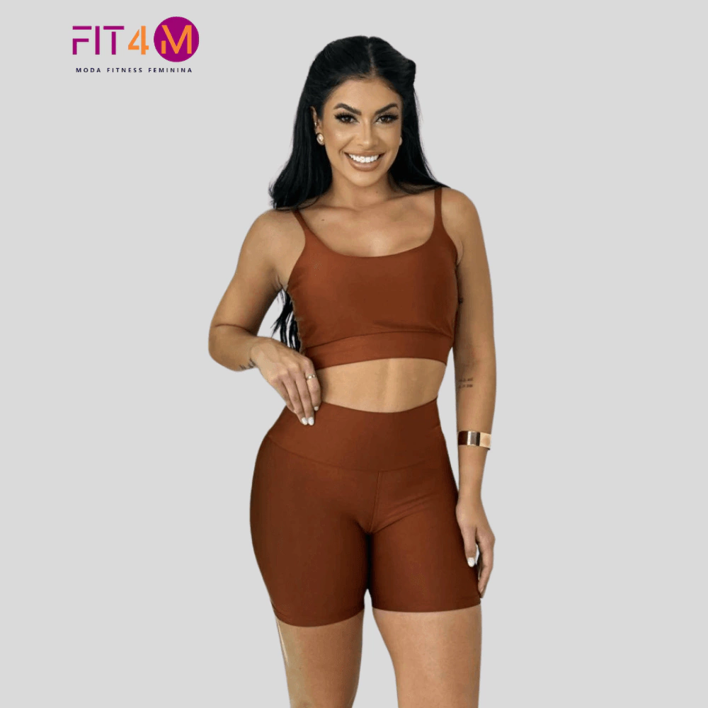 Conjunto Short Suplex Marrom
