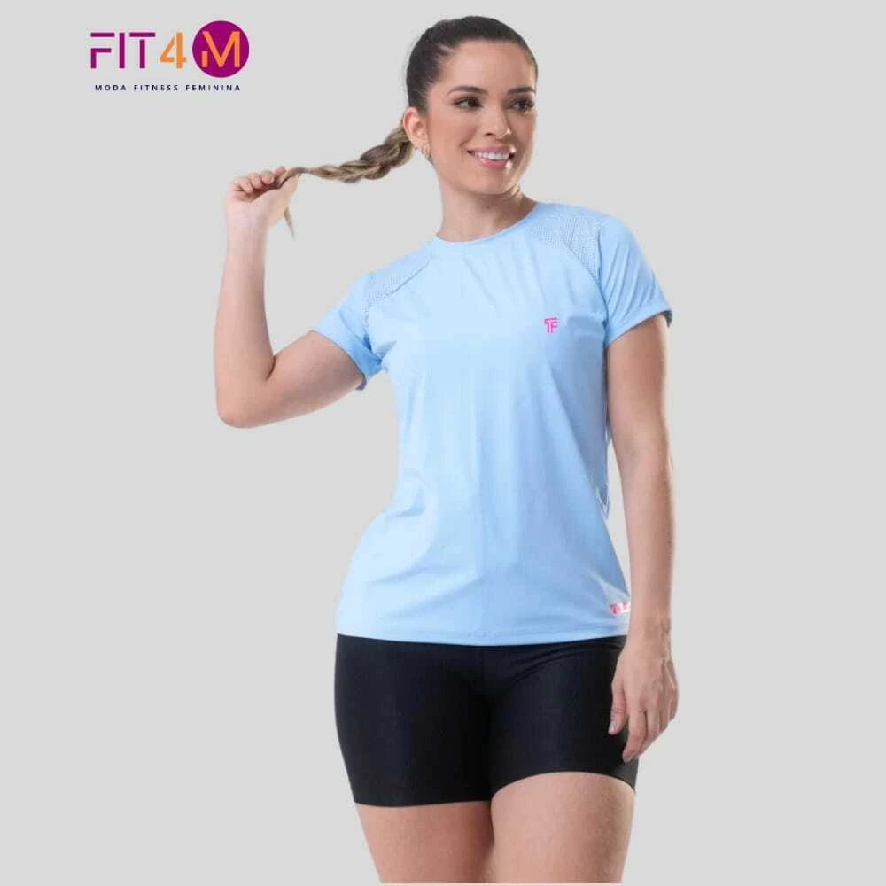 Baby Look Feminina UV 431 Azul Bebe