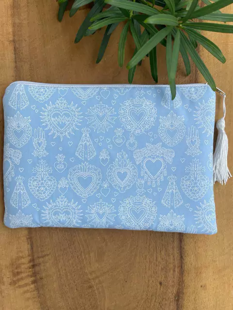 Clutch estampa azul claro