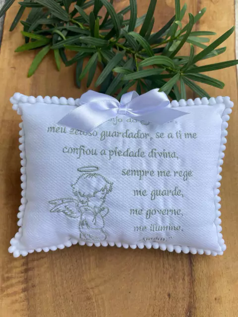 Almofada Santo Anjo do Senhor (letra cinza)