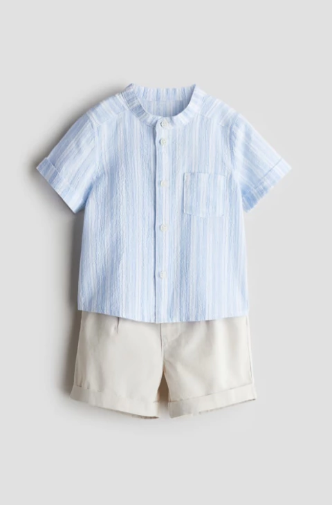 Conjunto Camisa Celeste y bermuda H&M - comprar online
