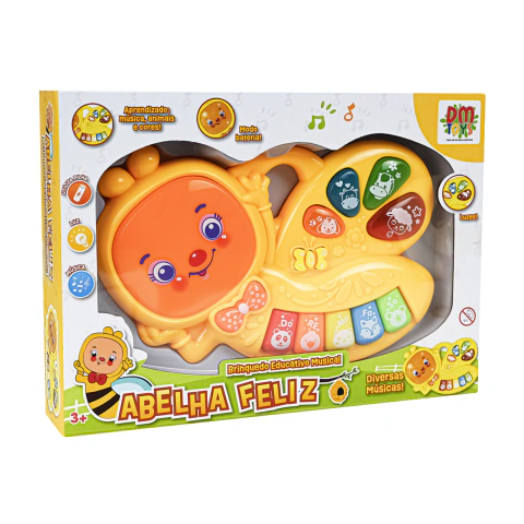Brinquedo educativo musical abelha feliz - DM Toys