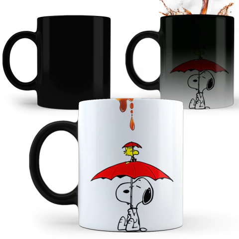 Taza Mágica Snoopy Paraguas Café - comprar online