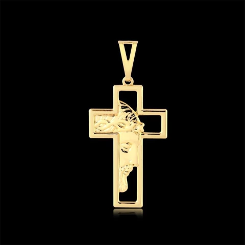 Pingente Cruz com Cristo Banhado a Ouro 18k