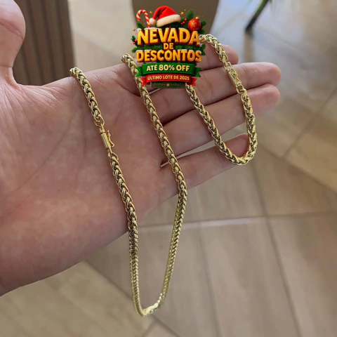 CORRENTE + PULSEIRA PERUANA 7MM - BANHO OURO 18K - comprar online