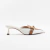 Mule Luci em Couro com detalhes em Croco Cor Off White/Caramelo
