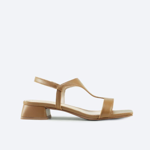 Sandália Clarice em Couro Cor Caramelo - comprar online