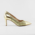 Scarpin Leia em Couro com Glitter Cor Dourado - comprar online