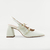 Slingback Monique em Couro Cor Off White - comprar online