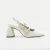 Slingback Monique em Couro Cor Off White - comprar online