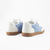 Tênis Cassey em Couro com Tecido Jeans Cor Off White/Azul - Kuntzler 
