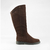 Bota Céline Cano Alto em Camurça Cor Marrom - comprar online