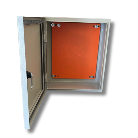 Caixa metálica quadro painel de comando 500x300x200 DE SOBREPOR COM FLANGE IP -54 BN - comprar online