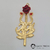Pingente pi 8218 - tridente Maria Mulambo resinada e com rosa - Gatopretobijuterias