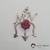 Pingente 8016 - tridente Maria Navalha com rosa resinada