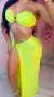 Conjunto Resort - Biquíni Amarelo + Saída de Banho