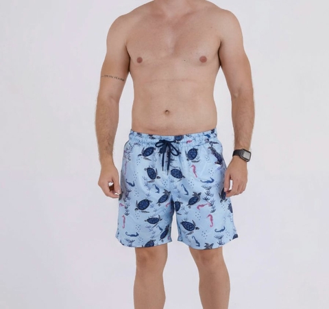 Short Praia Estampado Oceano