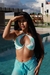 Conjunto Resort - Biquíni Azul em Tule + Saída na internet