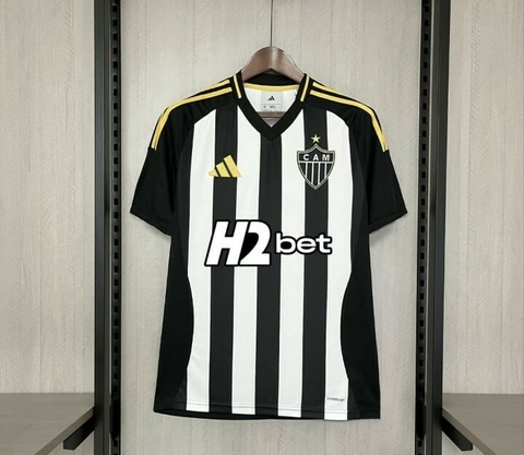 Camisa Atlético Mineiro I 25/26 - Torcedor Adidas Masculina - Preta e branca - PatrocÍnio H2BET - comprar online