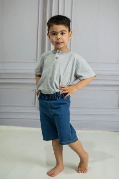 REMERA BOTON GRIS ALGODON Verano - comprar online