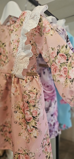 Vestido Monaco estampa Flor Rosa - tienda online