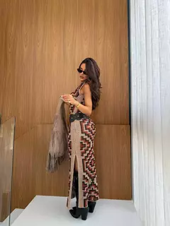 Vestido Merlot Tricô bege