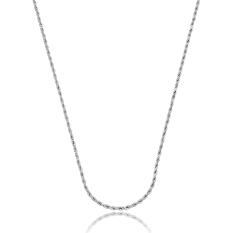 ✨ Corrente Fina e Trançada Delicada Banhada a Ródio