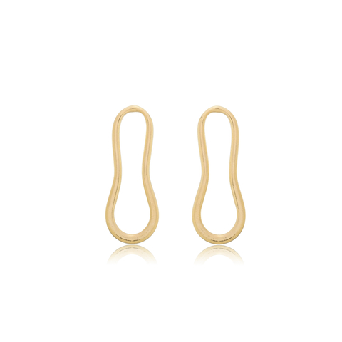 Brinco Banhado A Ouro Orgânico Longo