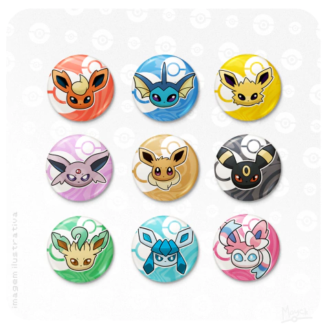 Kit Mini Bottons Eeveelution - comprar online