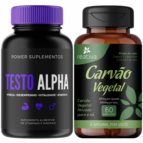 Testo Alpha + Carvão Vegetal – Ação Detox com Energia, Força e Bem-Estar - comprar online