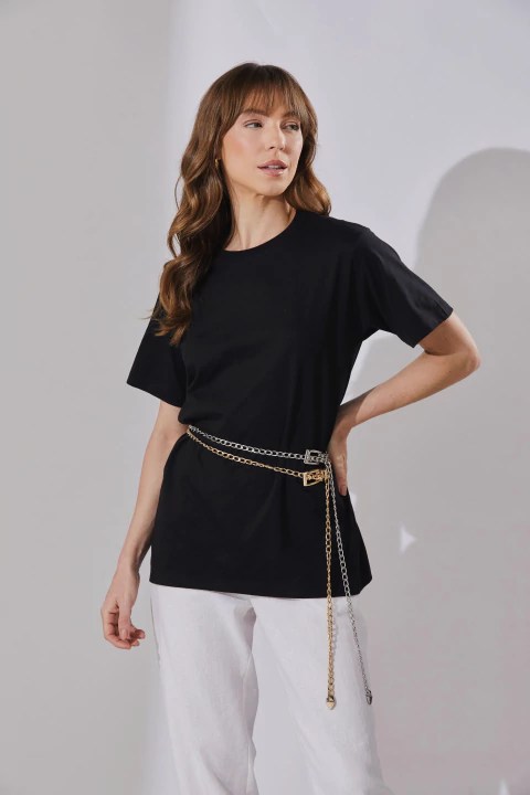 T-SHIRT OVERSIZED ESSENTIAL - PRETO - comprar online