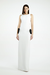 VESTIDO CREPE EVA OFF WHITE-BLACK | Andrea Bogosian - comprar online