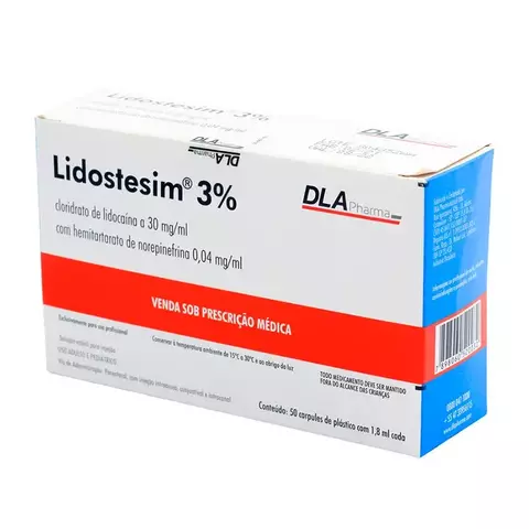 Anestésico Lidocaina Lidostesim 2% (50un) DLA