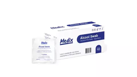 Álcool Swab 70% - Caixa com 100 un.