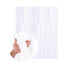 Cortina Cotillon Blanca Pastel- 1 mt ancho x 2 mt largo