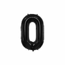 Globo Metalizado Número 0 Negro- 16 Pulgadas